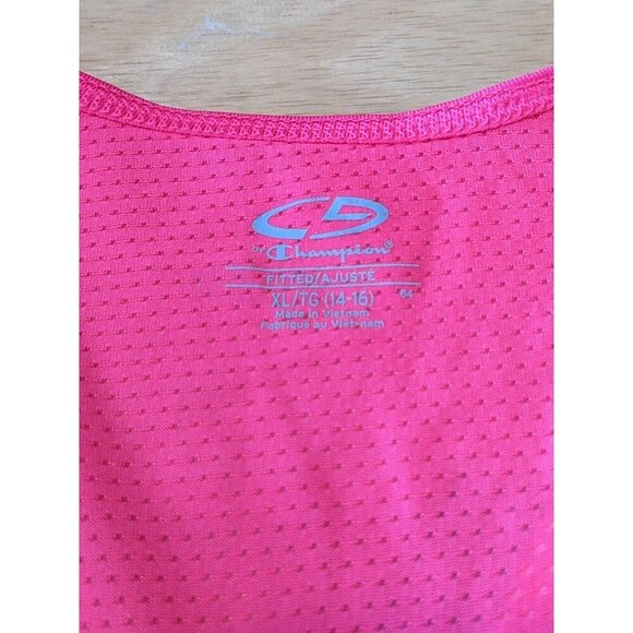 Champion NEW Cropped Top Girls XL 14 Hot Pink Faux Wrap Surplice Long Sleeve - Picture 6 of 9